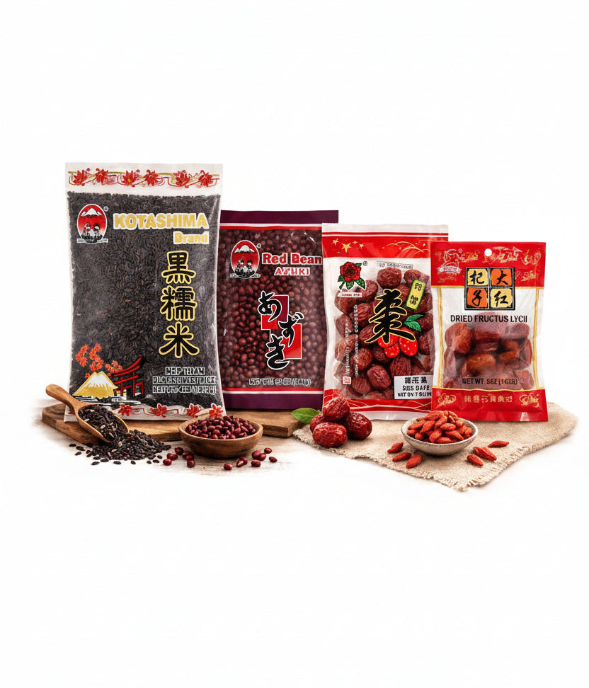 Rose red dates Kotashima azuki red beans goji berries black sweet rice Chinese dessert soup tong sui bundle