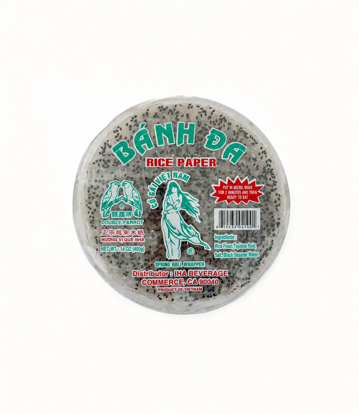 Double Parrot Black Sesame Spring Roll Wrappers – 28cm