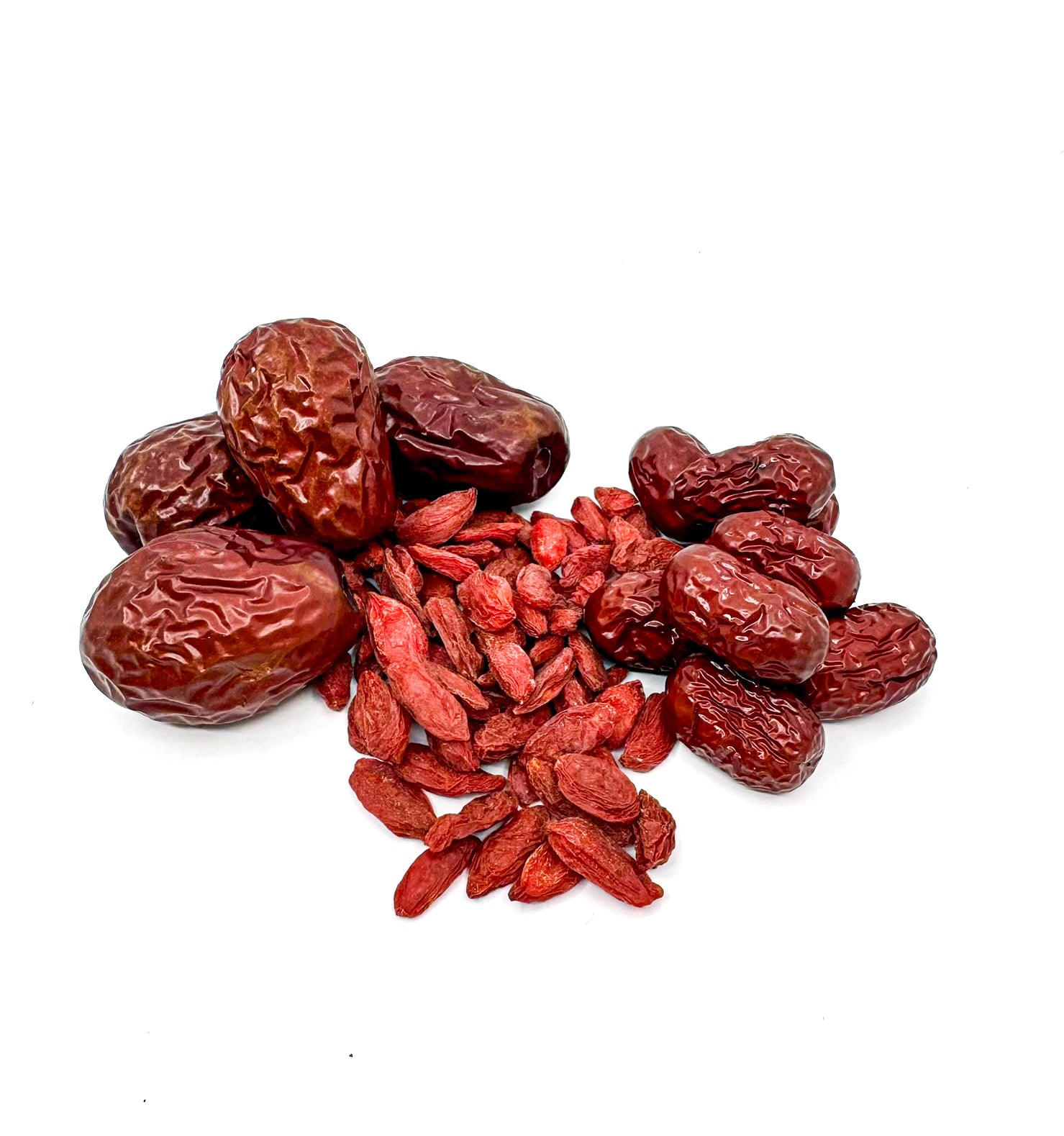 Super dried goji berries Fructus Lycii berries close up red antioxidant tonic soup tea ingredient dried red dates
